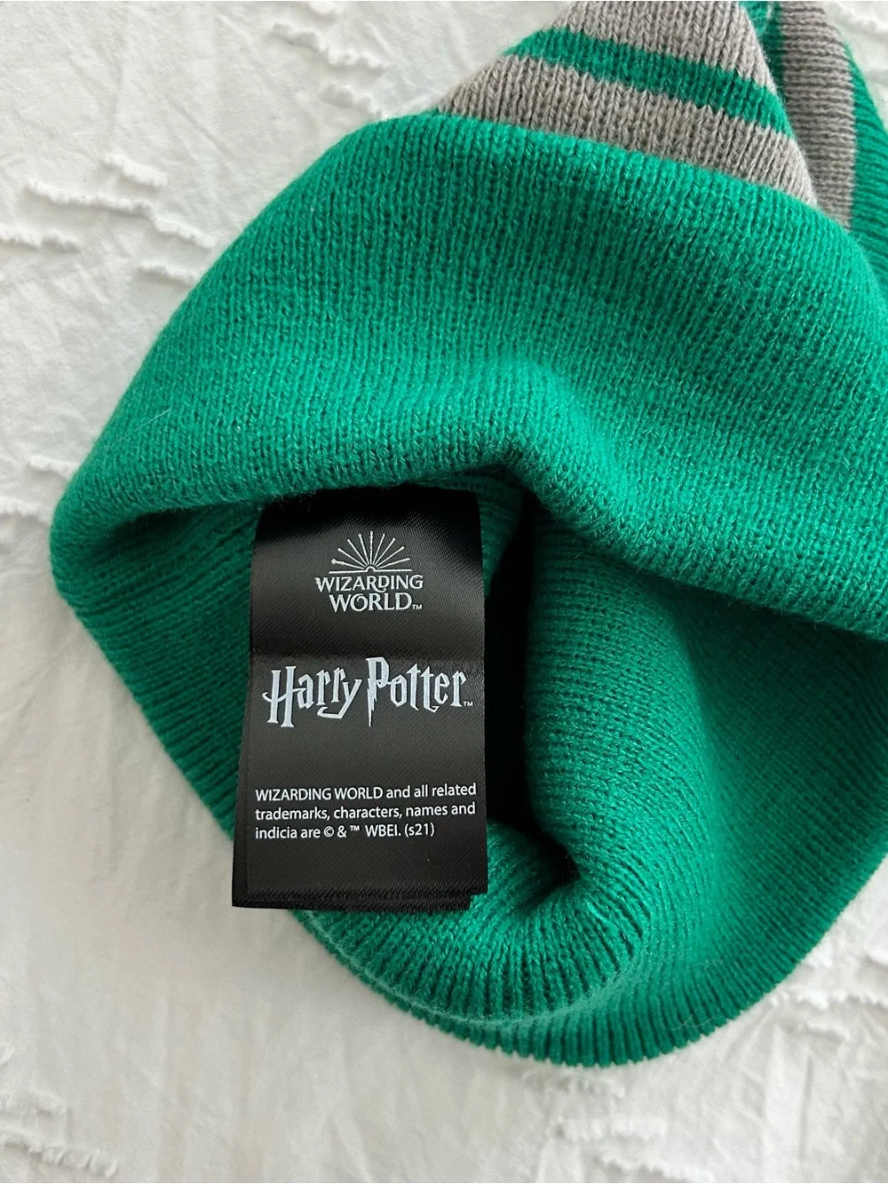 Harry Potter Slytherin Kids Knit Beanie Hat 6-14 Years Wizarding World Green